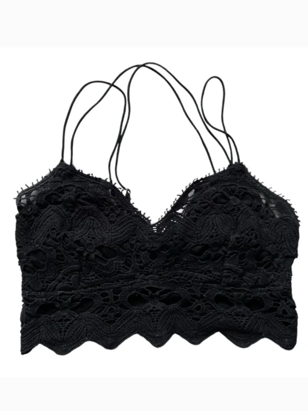 Free People Crochet Lace Longline Bralette